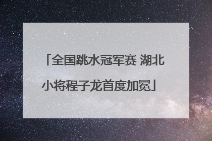 全国跳水冠军赛 湖北小将程子龙首度加冕