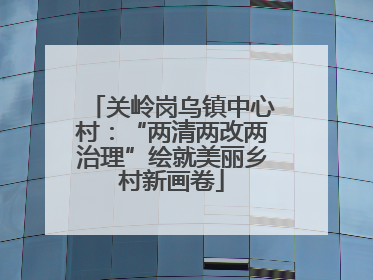 关岭岗乌镇中心村：“两清两改两治理”绘就美丽乡村新画卷