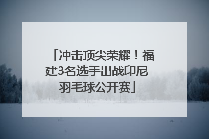 冲击顶尖荣耀！福建3名选手出战印尼羽毛球公开赛