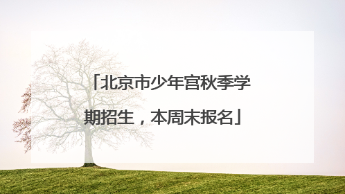 北京市少年宫秋季学期招生，本周末报名