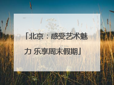 北京：感受艺术魅力 乐享周末假期