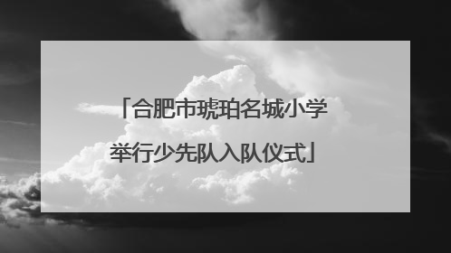 合肥市琥珀名城小学举行少先队入队仪式