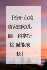 合肥市龙腾家园幼儿园：科学衔接 赋能成长