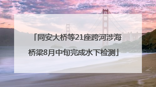 同安大桥等21座跨河涉海桥梁8月中旬完成水下检测