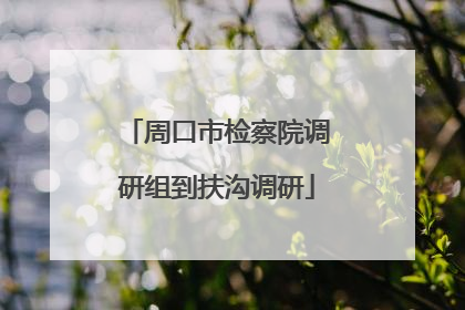 周口市检察院调研组到扶沟调研