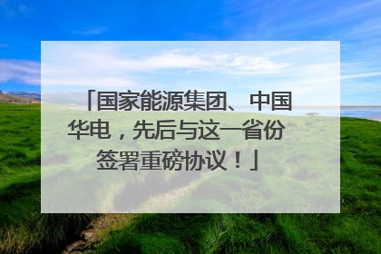 国家能源集团、中国华电，先后与这一省份签署重磅协议！