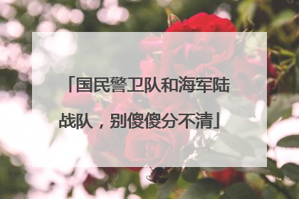 国民警卫队和海军陆战队，别傻傻分不清
