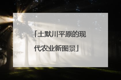 土默川平原的现代农业新图景