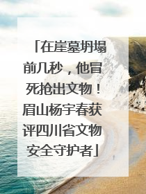 在崖墓坍塌前几秒，他冒死抢出文物！眉山杨宇春获评四川省文物安全守护者