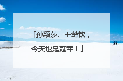 孙颖莎、王楚钦，今天也是冠军！