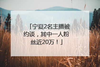 宁夏2名主播被约谈，其中一人粉丝近20万！