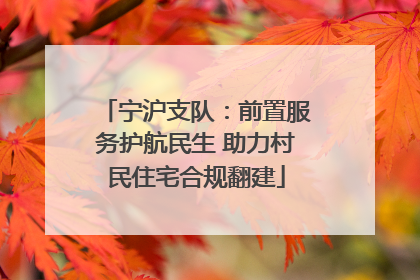 宁沪支队：前置服务护航民生 助力村民住宅合规翻建
