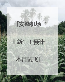安徽机场“上新”！预计本月试飞