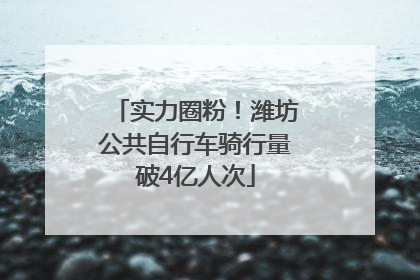 实力圈粉！潍坊公共自行车骑行量破4亿人次