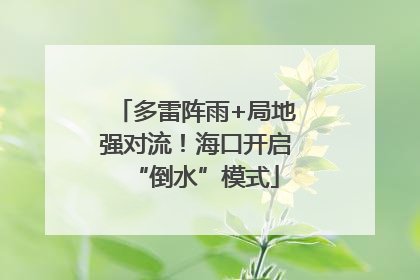 多雷阵雨+局地强对流！海口开启“倒水”模式