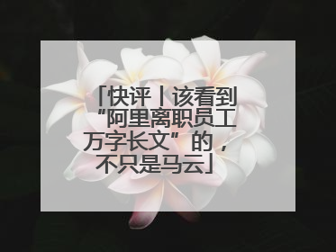 快评丨该看到“阿里离职员工万字长文”的，不只是马云
