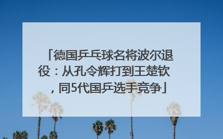德国乒乓球名将波尔退役：从孔令辉打到王楚钦，同5代国乒选手竞争