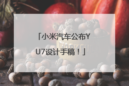 小米汽车公布YU7设计手稿！