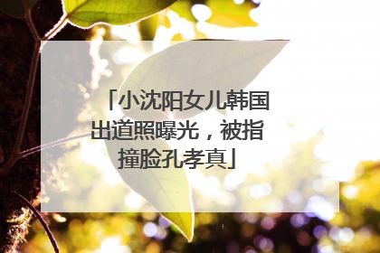 小沈阳女儿韩国出道照曝光，被指撞脸孔孝真