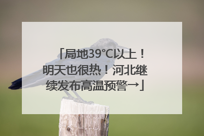 局地39℃以上！明天也很热！河北继续发布高温预警→