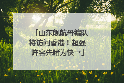 山东舰航母编队将访问香港！超强阵容先睹为快→