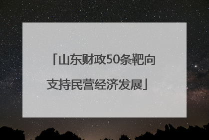 山东财政50条靶向支持民营经济发展