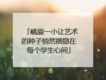 峨眉一小让艺术的种子悄然播撒在每个学生心间