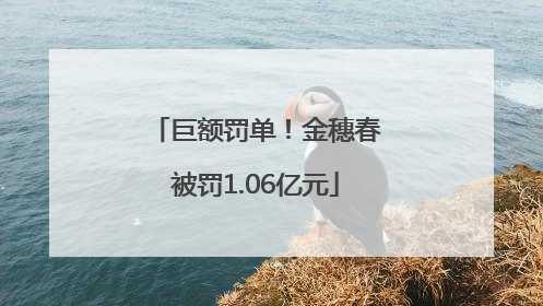 巨额罚单！金穗春被罚1.06亿元