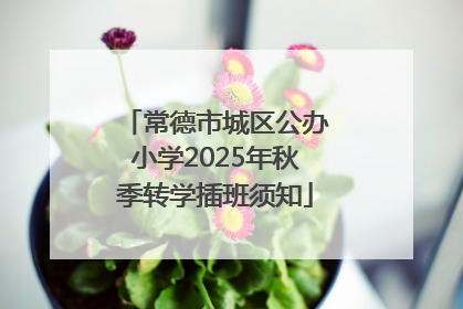 常德市城区公办小学2025年秋季转学插班须知