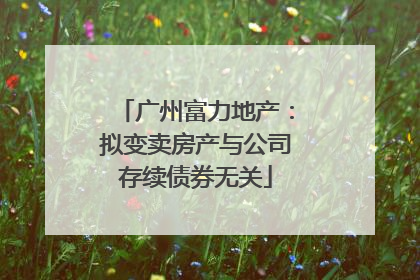 广州富力地产：拟变卖房产与公司存续债券无关