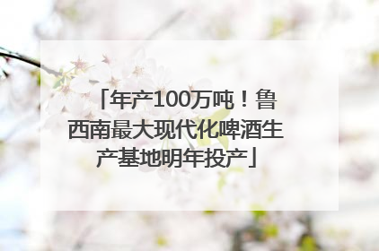 年产100万吨！鲁西南最大现代化啤酒生产基地明年投产