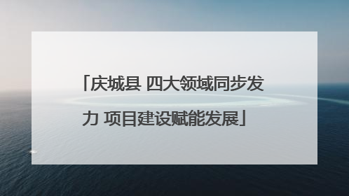 庆城县 四大领域同步发力 项目建设赋能发展