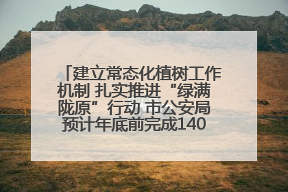 建立常态化植树工作机制 扎实推进“绿满陇原”行动 市公安局预计年底前完成1402亩绿化任务