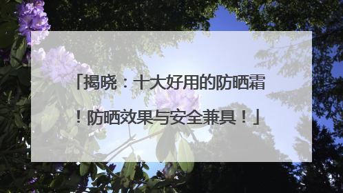 揭晓：十大好用的防晒霜！防晒效果与安全兼具！