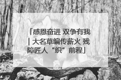 感恩奋进 双争有我｜大名草编传薪火 残障匠人“织”前程