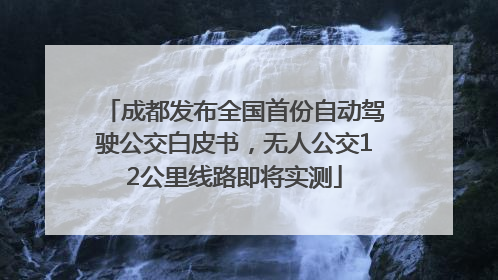 成都发布全国首份自动驾驶公交白皮书，无人公交12公里线路即将实测