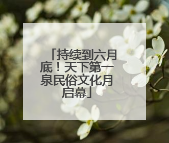 持续到六月底！天下第一泉民俗文化月启幕