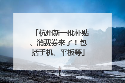 杭州新一批补贴、消费券来了！包括手机、平板等
