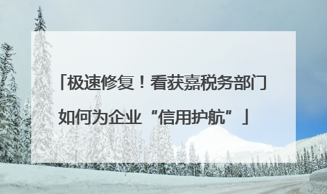 极速修复！看获嘉税务部门如何为企业“信用护航”