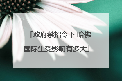 政府禁招令下 哈佛国际生受影响有多大