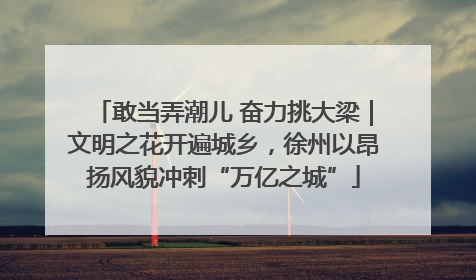 敢当弄潮儿 奋力挑大梁｜文明之花开遍城乡，徐州以昂扬风貌冲刺“万亿之城”