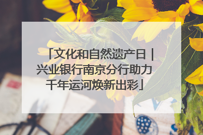 文化和自然遗产日｜兴业银行南京分行助力千年运河焕新出彩