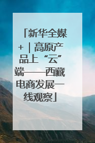 新华全媒+｜高原产品上“云”端——西藏电商发展一线观察