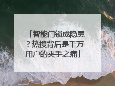智能门锁成隐患？热搜背后是千万用户的夹手之痛