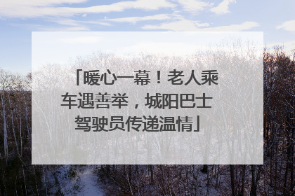 暖心一幕！老人乘车遇善举，城阳巴士驾驶员传递温情