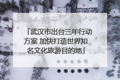 武汉市出台三年行动方案 加快打造世界知名文化旅游目的地