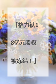 格力钛18亿元股权被冻结！