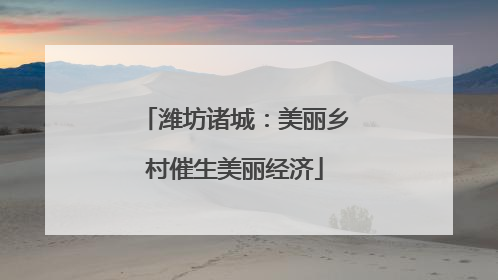 潍坊诸城：美丽乡村催生美丽经济