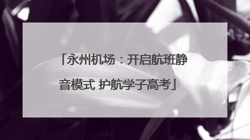 永州机场：开启航班静音模式 护航学子高考