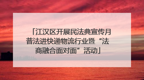 江汉区开展民法典宣传月普法进快递物流行业暨“法商融合面对面”活动